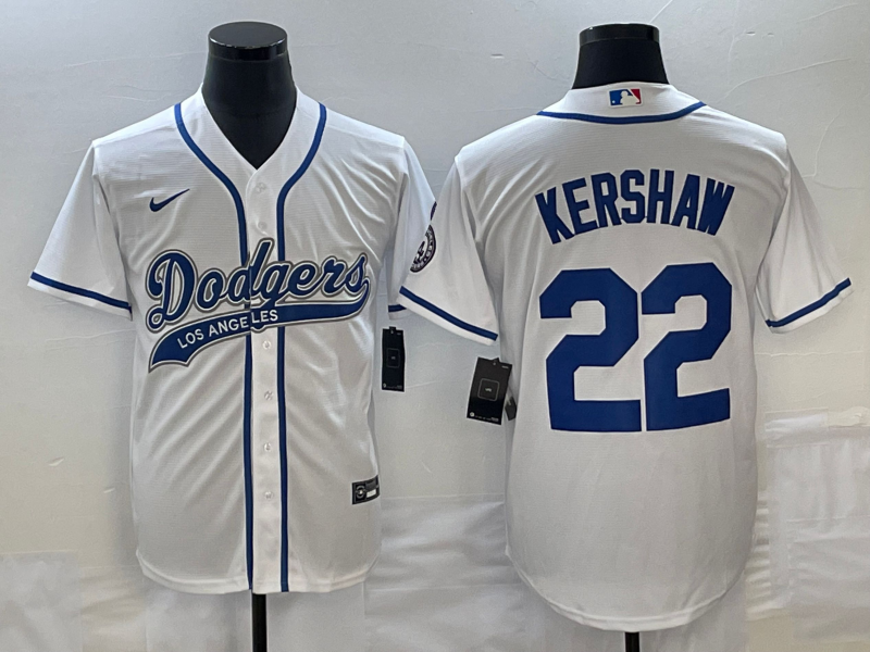 Men's Los Angeles Dodgers Clayton Kershaw White Player Jersey Joint Edition