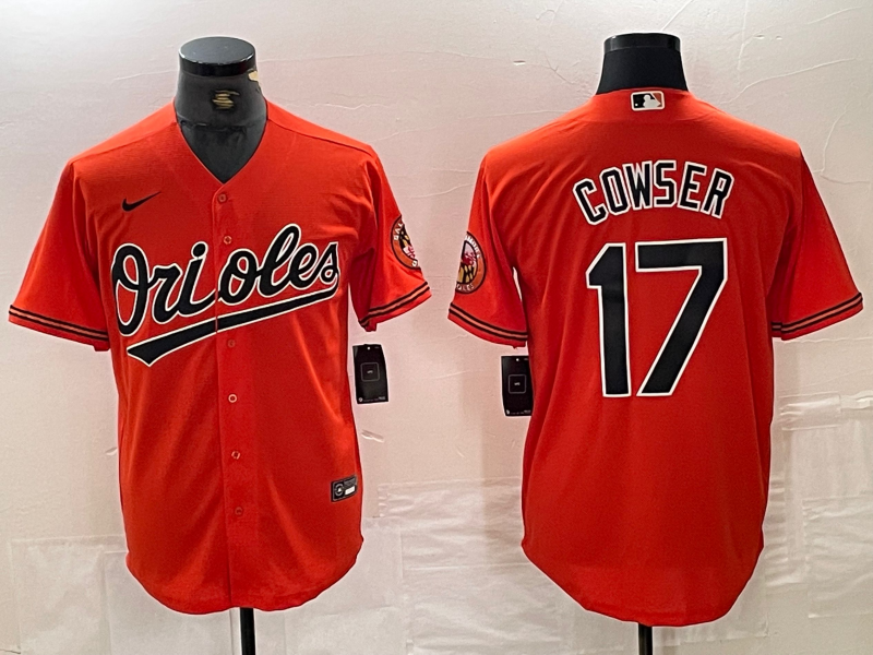 Men's Baltimore Orioles Colton Cowser Orange Replica Player Jersey