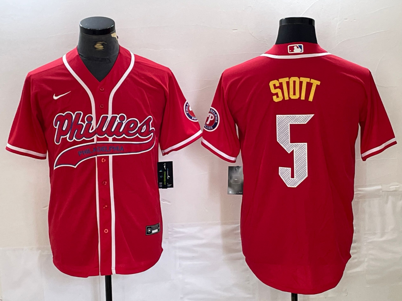 Men's Philadelphia Phillies Bryson Stott Red Player Jersey Joint Edition