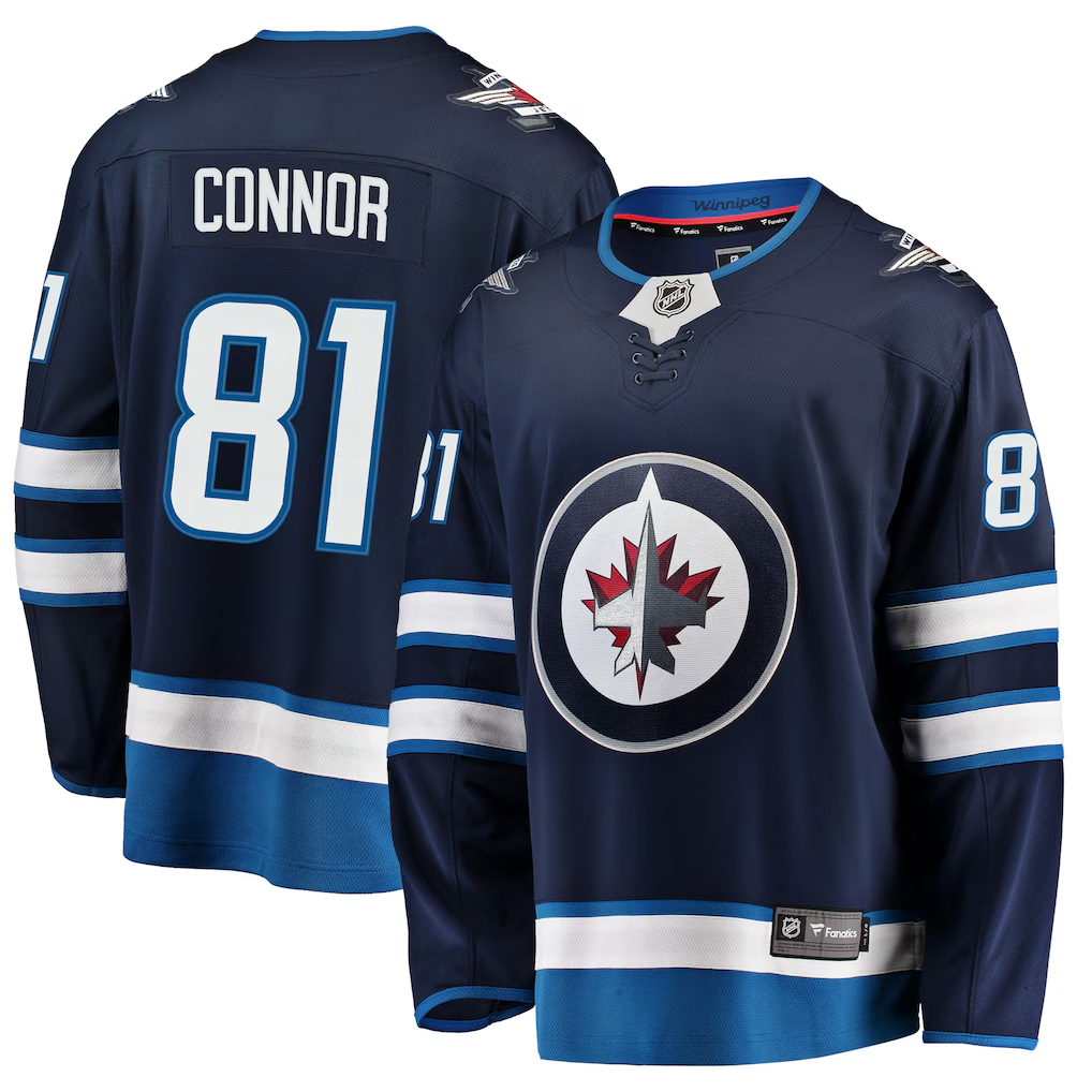 Men's Winnipeg Jets Kyle Connor Fanatics Navy Breakaway Jersey