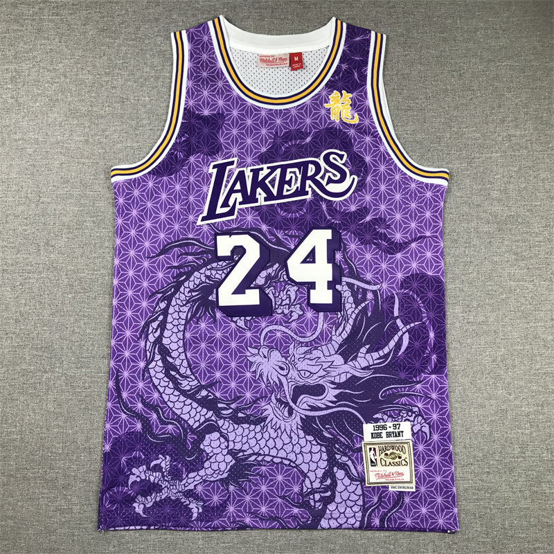Men's Los Angeles Lakers Kobe Bryant Purple Year of Dragon Edition Swingman Jersey