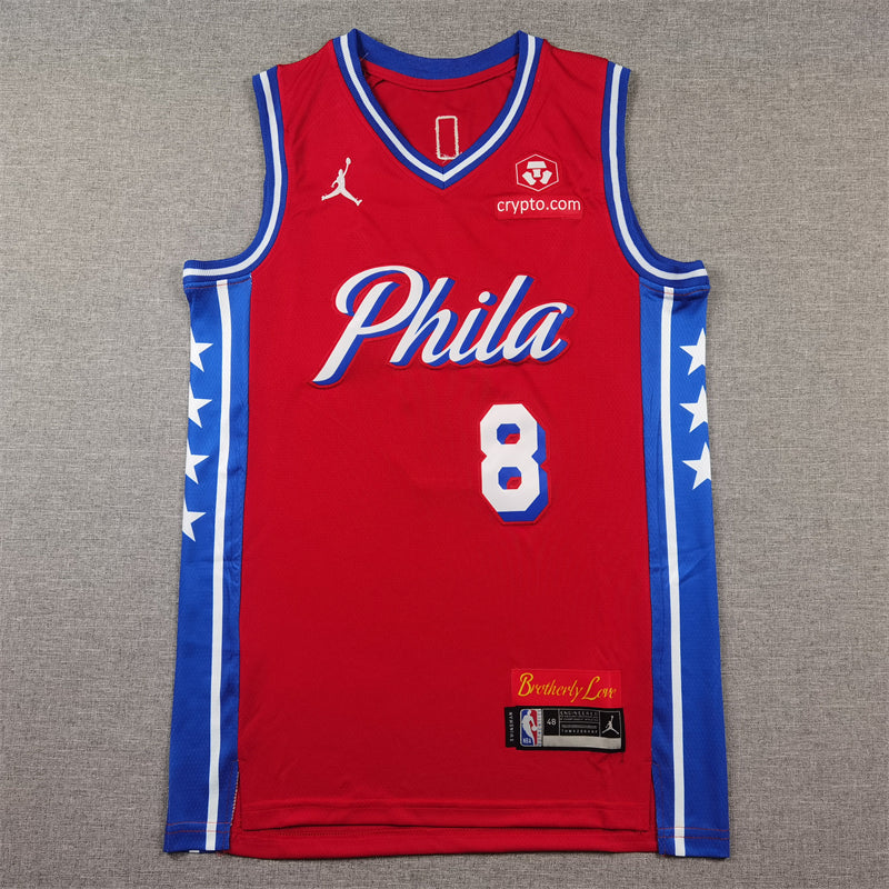 Men's Philadelphia 76ers Paul George Red Swingman Jersey - Statement Edition