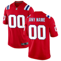 Men's New England Patriots Red Alternate Custom Game Jersey