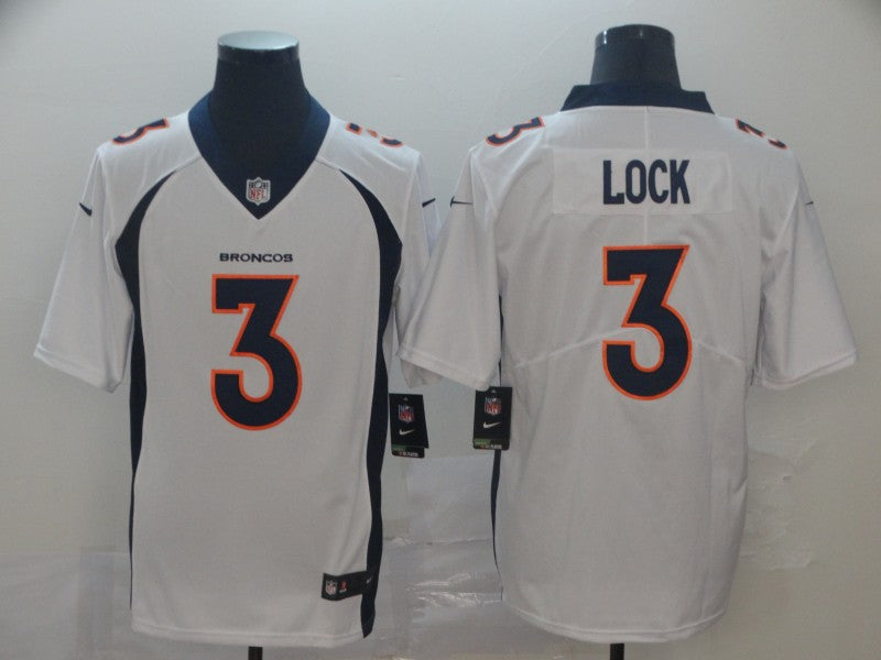 Men's Denver Broncos Drew Lock White Game Jersey