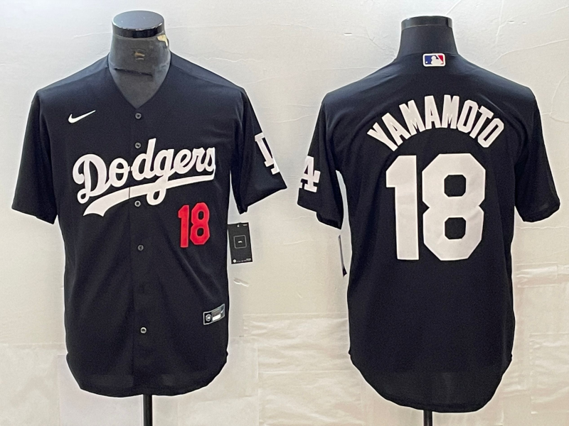 Men's Los Angeles Dodgers Yoshinobu Yamamoto Black Replica Game Jersey