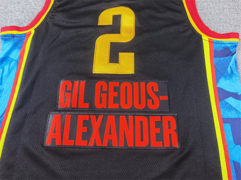 Men's Oklahoma City Thunder Shai Gilgeous-Alexander Black 2024/25 Swingman Player Jersey - City Edition