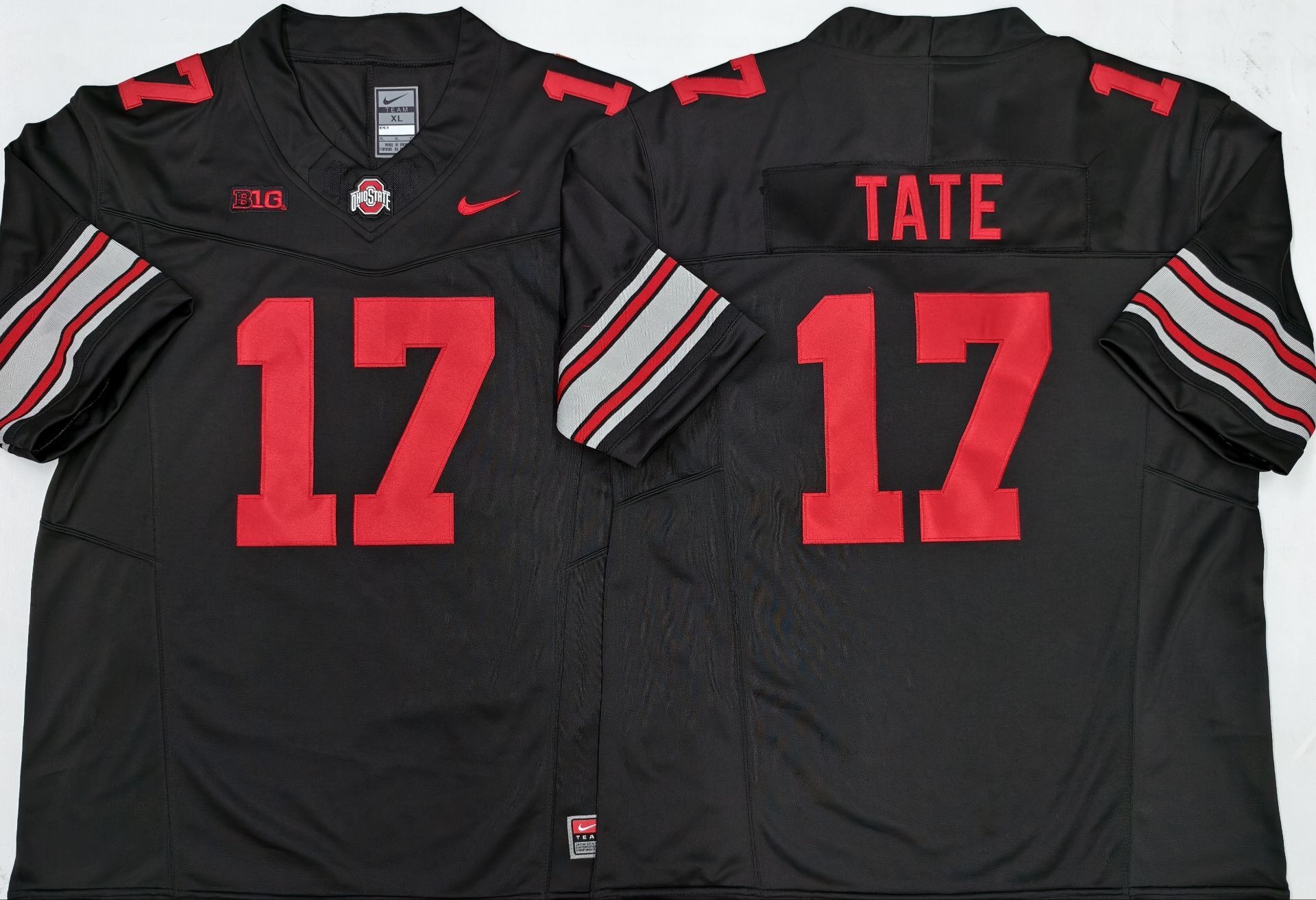 Men's Ohio State Buckeyes Carnell Tate Black Player Jersey