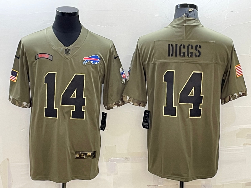 Men's Buffalo Bills Stefon Diggs Olive 2022 Salute To Service Limited Jersey