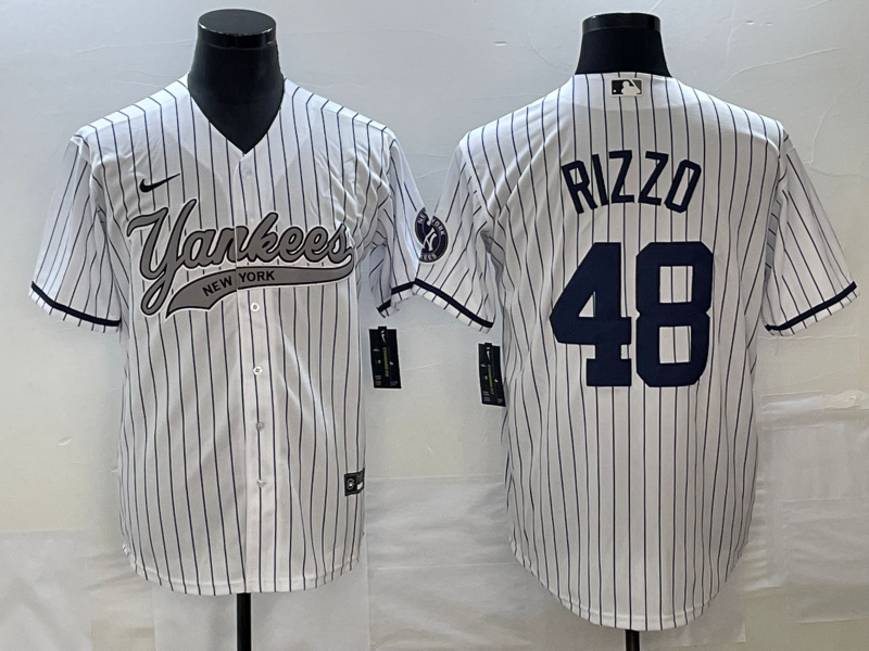Men's New York Yankees Anthony Rizzo White Player Jersey Joint Edition