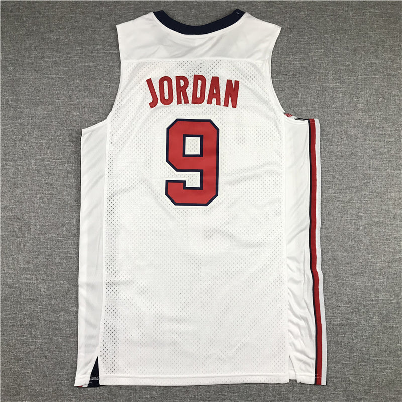 Men's Michael Jordan White Dri-fit Team USA Stitched Basketball Jersey