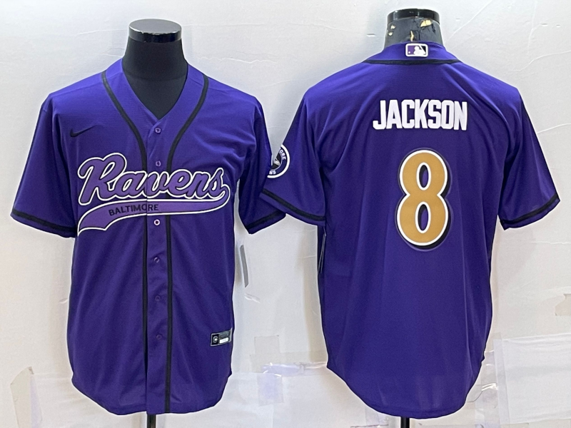 Men's Baltimore Ravens Lamar Jackson Purple Player Jersey Joint Edition