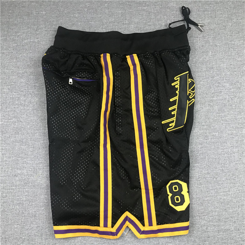 Men's Los Angeles Lakers Kobe Bryant -24 Black Pocket Shorts