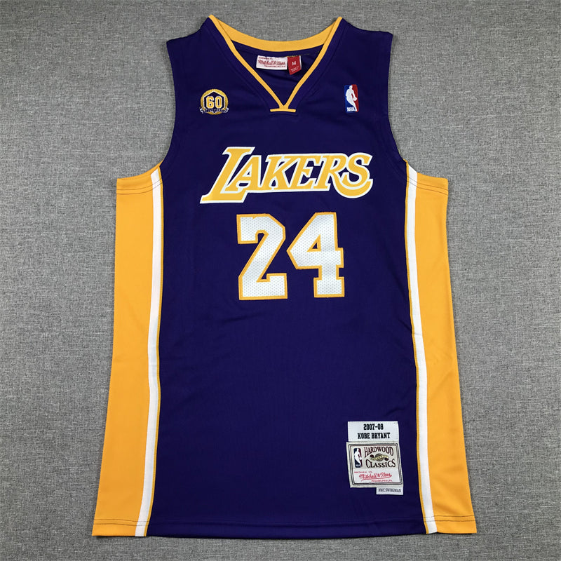 Men's Los Angeles Lakers Kobe Bryant Purple 2007-08 Hardwood Classics Swingman Jersey