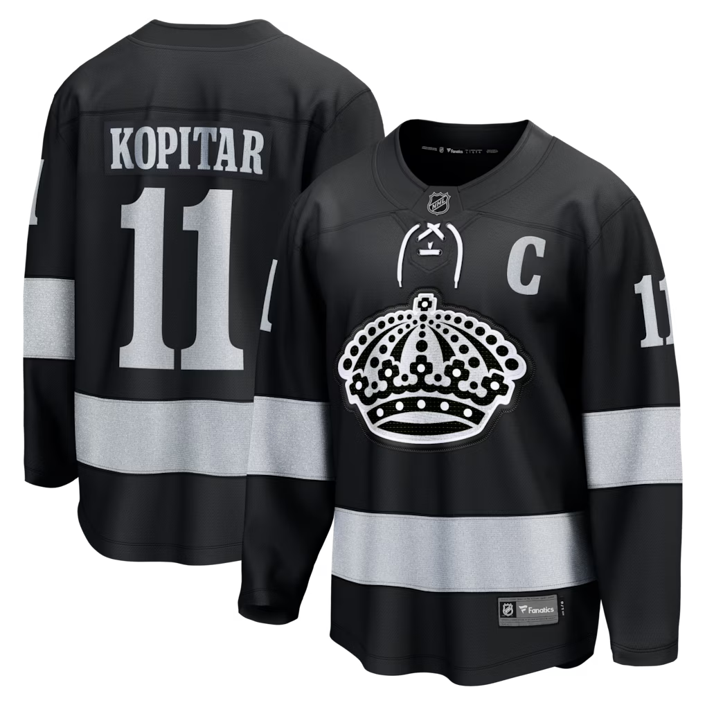 Men's Los Angeles Kings Anze Kopitar Fanatics Black Alternate Breakaway Jersey