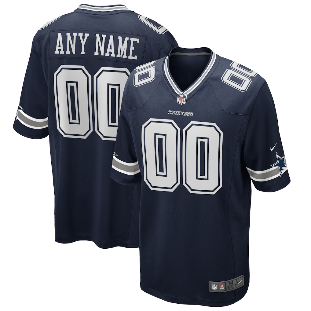 Men's Dallas Cowboys Navy Custom Game Jersey