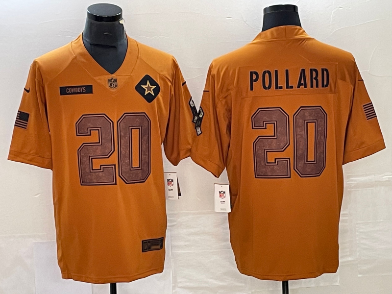 Men's Dallas Cowboys Tony Pollard Brown 2023 Salute To Service Retired Player Limited Jersey