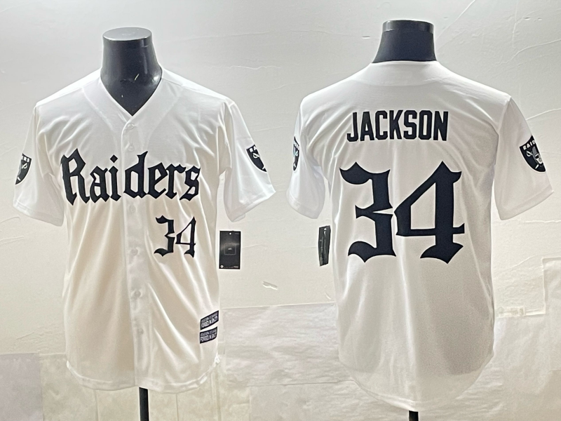 Men's Las Vegas Raiders Bo Jackson White Player Jersey