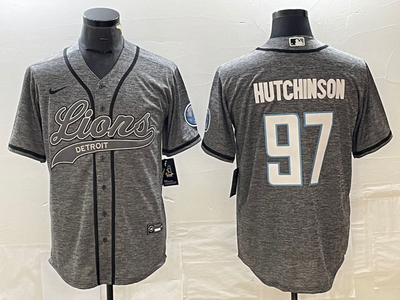 Men's Detroit Lions Aidan Hutchinson Gray Game Jersey Joint Edition