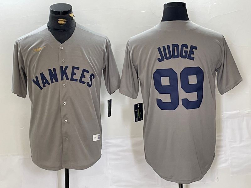 Men's New York Yankees Aaron Judge Gray Road Cooperstown Collection Player Jersey