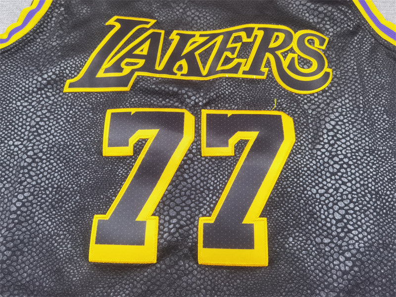 Men's Los Angeles Lakers Luka Doncic Black Swingman Jersey