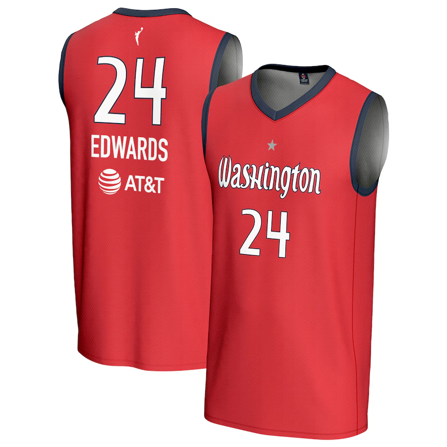 Men's Washington Mystics Aaliyah Edwards Red Player Jersey