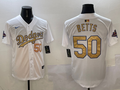 Men's Los Angeles Dodgers Mookie Betts White 2025 Gold Collection Limited Jersey