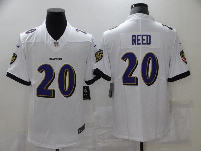 Men's Baltimore Ravens Ed Reed White Game Jersey