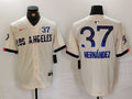 Men's Los Angeles Dodgers Teoscar Hernandez Cream 2024 City Connect Limited Player Jersey