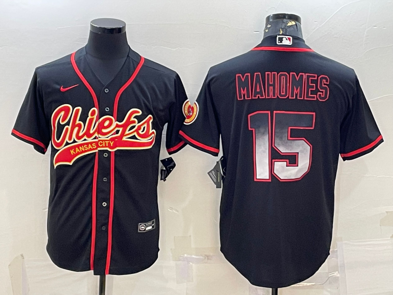 Men's Kansas City Chiefs Patrick Mahomes Black Game Player Jersey Joint Edition