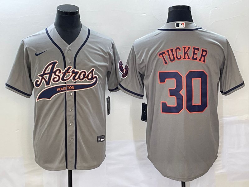 Men's Houston Astros Kyle Tucker Gray Replica Jersey Joint Edition
