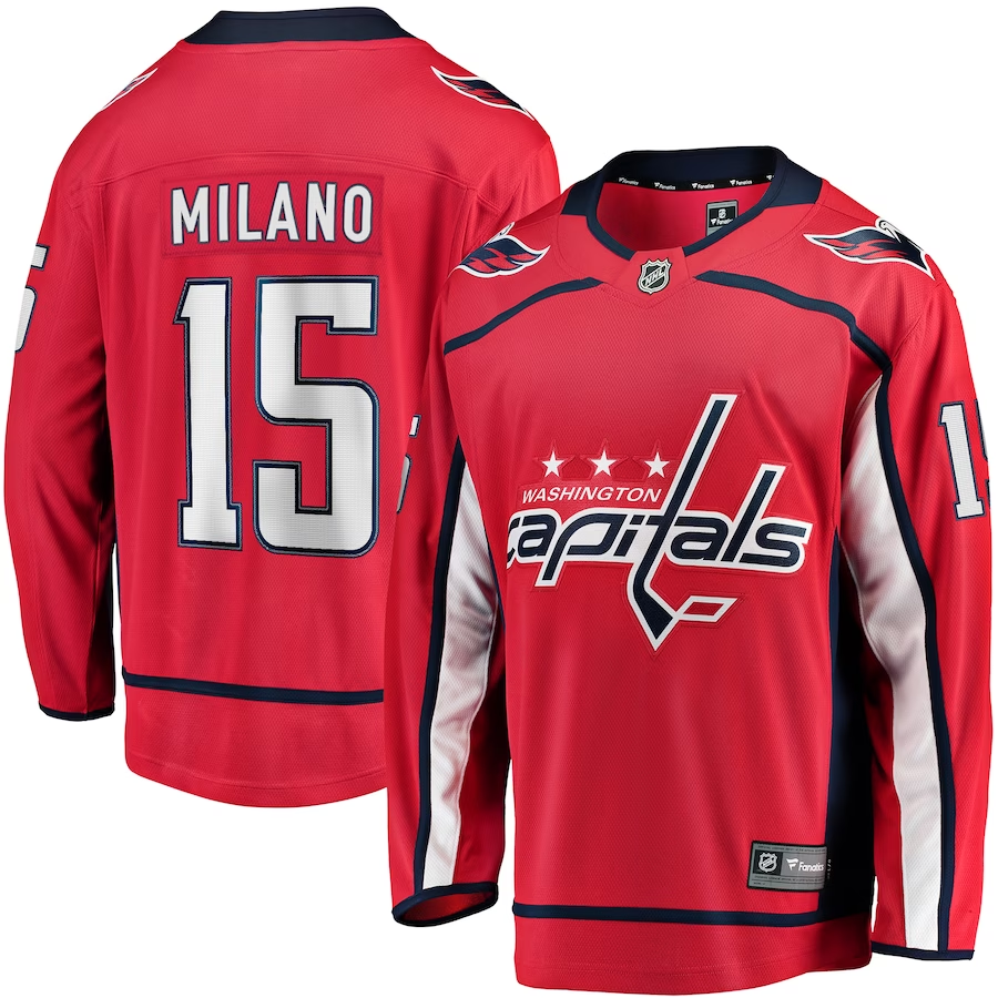 Men's Washington Capitals Sonny Milano Red Home Breakaway Player Jersey