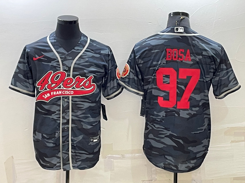 Men's San Francisco 49ers Nick Bosa Grey Camouflage Player Jersey Joint Edition