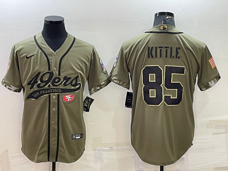 Men's San Francisco 49ers George Kittle Olive 2022 Salute To Service Retired Player Limited Jersey Joint Edition