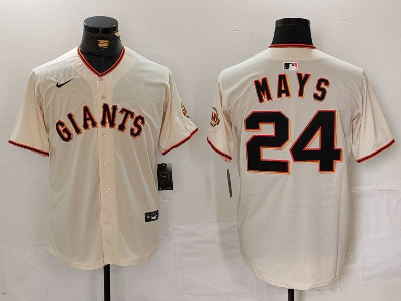 Men's San Francisco Giants Willie Mays Cream Home Replica Player Jersey