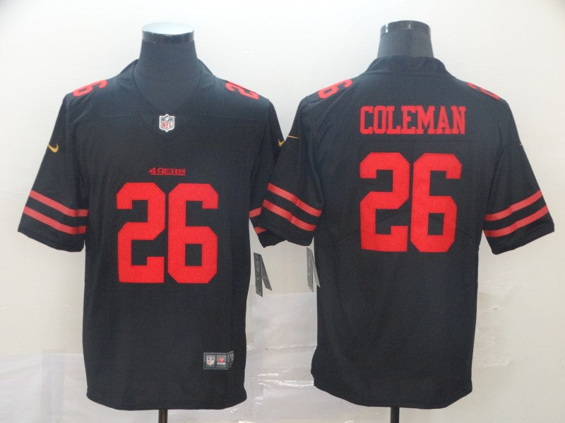 Men's San Francisco 49ers Tevin Coleman Black Game Jersey