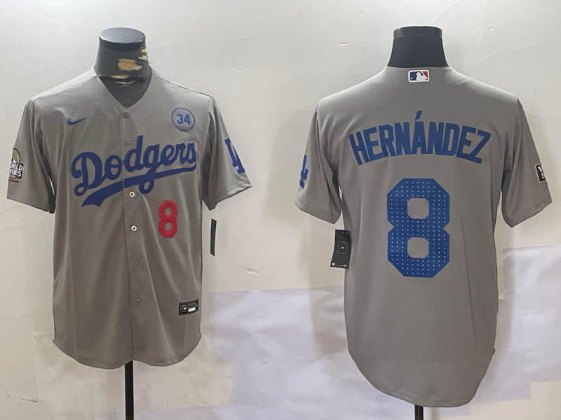 Men's Los Angeles Dodgers Enrique Hernandez Gray Game Jersey