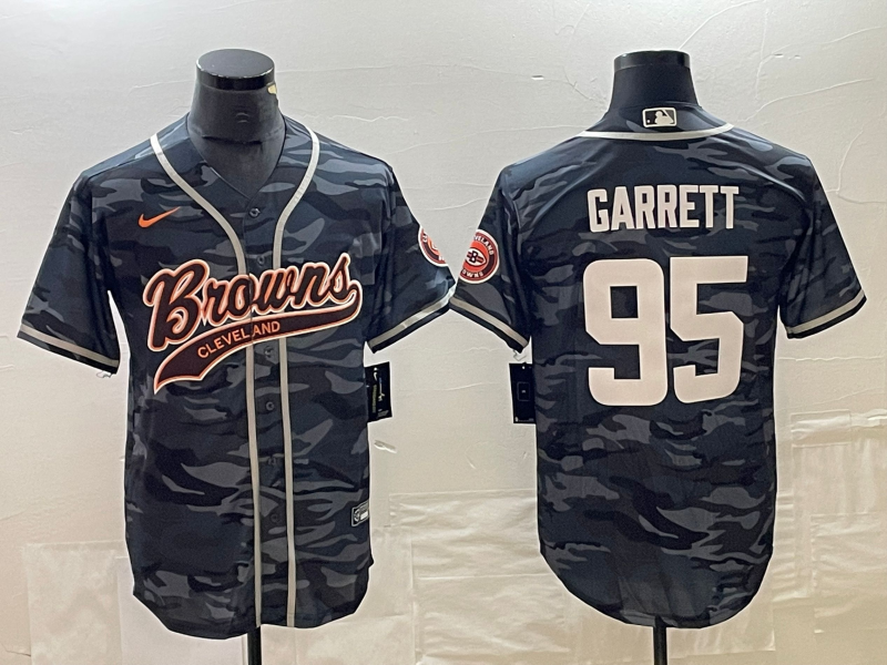 Men's Cleveland Browns Myles Garrett Grey Camouflage Game Jersey Joint Edition