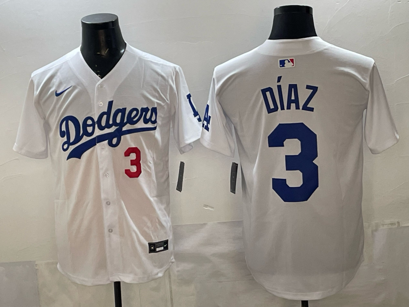 Men's Los Angeles Dodgers Edwin Diaz White Home Replica Player Jersey