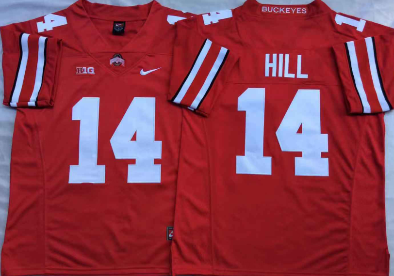 Men's Ohio State Buckeyes K.J. Hill Scarlet Player Game Jersey