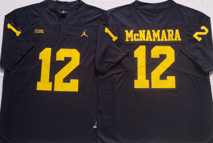 Men's Michigan Wolverines Cade McNamara Navy Alumni Player Game Jersey