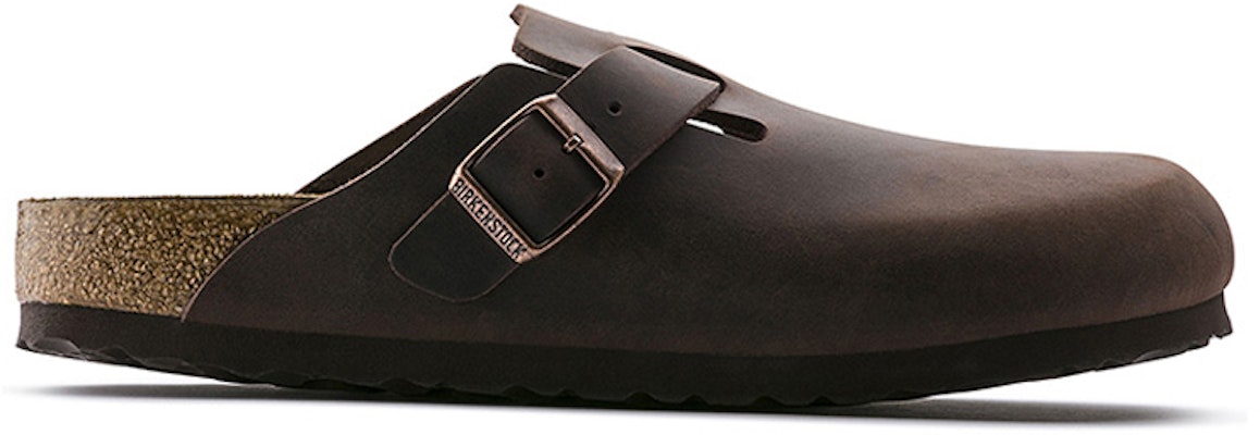 Birkenstock Boston Oiled Leather Habana 860131 Brown Fashion Slippers