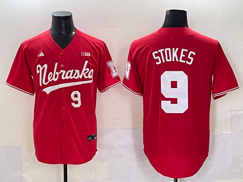 Men's Nebraska Huskers Rhett Stokes Red Replica Player Jersey