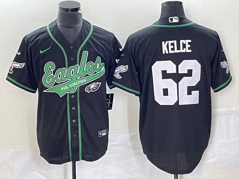 Men's Philadelphia Eagles Jason Kelce Black Game Jersey Joint Edition