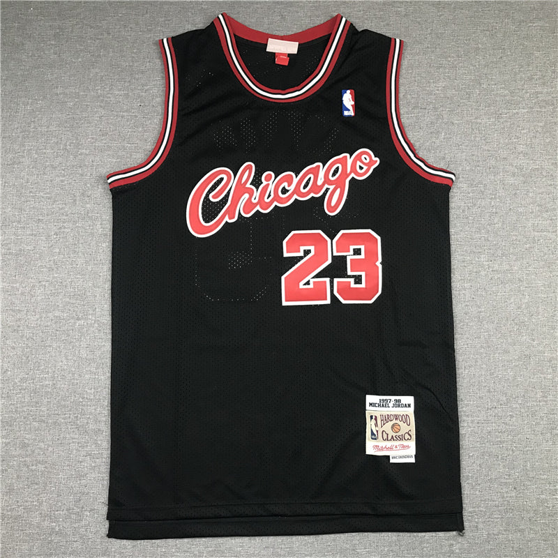 Men's Chicago Bulls Michael Jordan Black 1997-98 Authentic Player Jersey