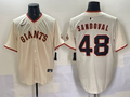 Men's San Francisco Giants Pablo Sandoval Cream Home Replica Player Jersey