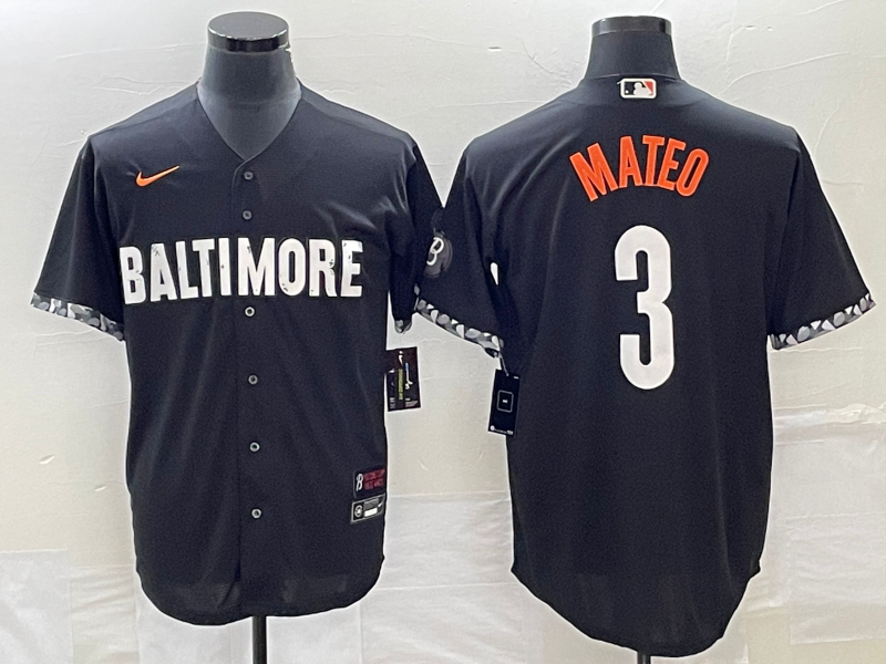 Men's Baltimore Orioles Jorge Mateo Black 2023 City Connect Replica Player Jersey