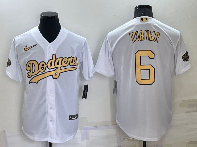 Men's Los Angeles Dodgers Trea Turner White Stitched Jersey