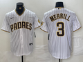 Men's San Diego Padres Jackson Merrill White Home Replica Player Jersey