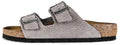 Birkenstock Arizona 1020752 Whale Gray Lychee Leather Slide Sandals