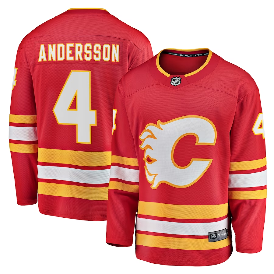 Men's Calgary Flames Rasmus Andersson Red Home Team Breakaway Player Jersey